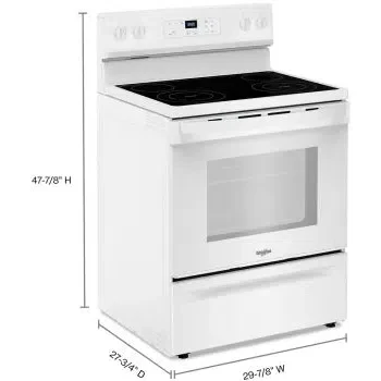 Whirlpool Flexible Cooktop 30-in Glass Top, 4 Burner, 5.3 CuFt Freestanding Electric Range in White - Image 5