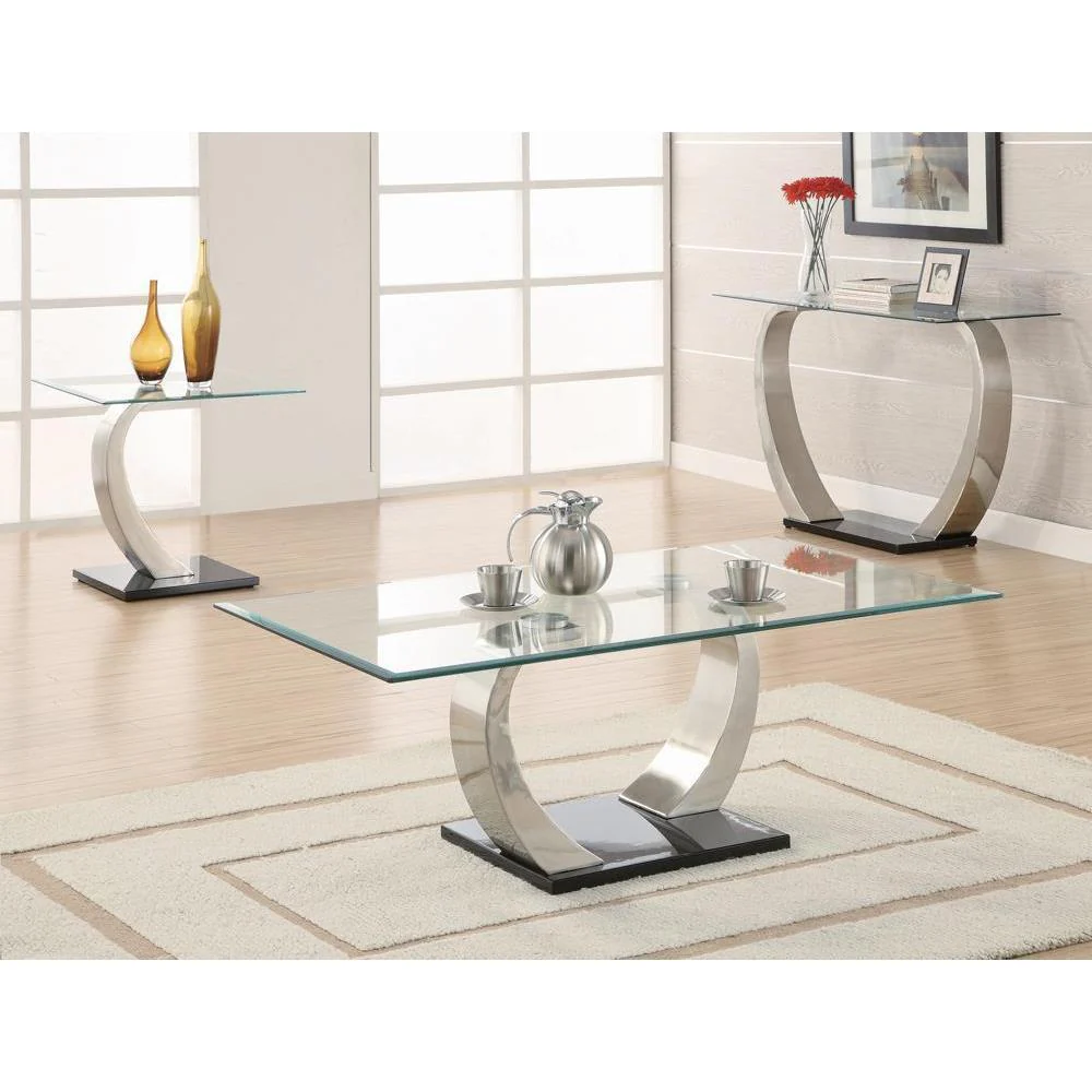 Willemse - Glass Top End Table - Pearl Silver - Image 2