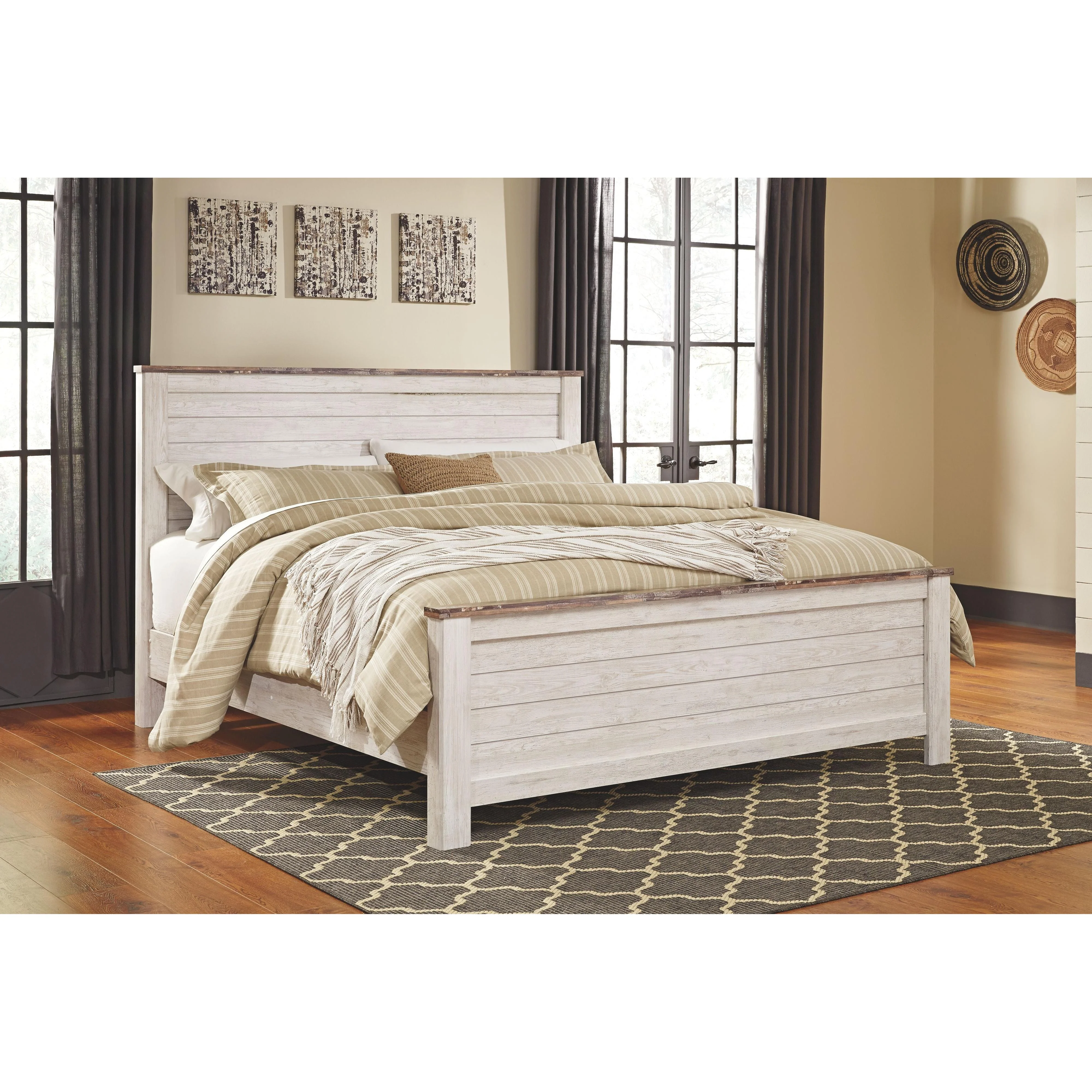 Ashley Willowton King/cal King Panel Headboard in Whitewash - Image 14