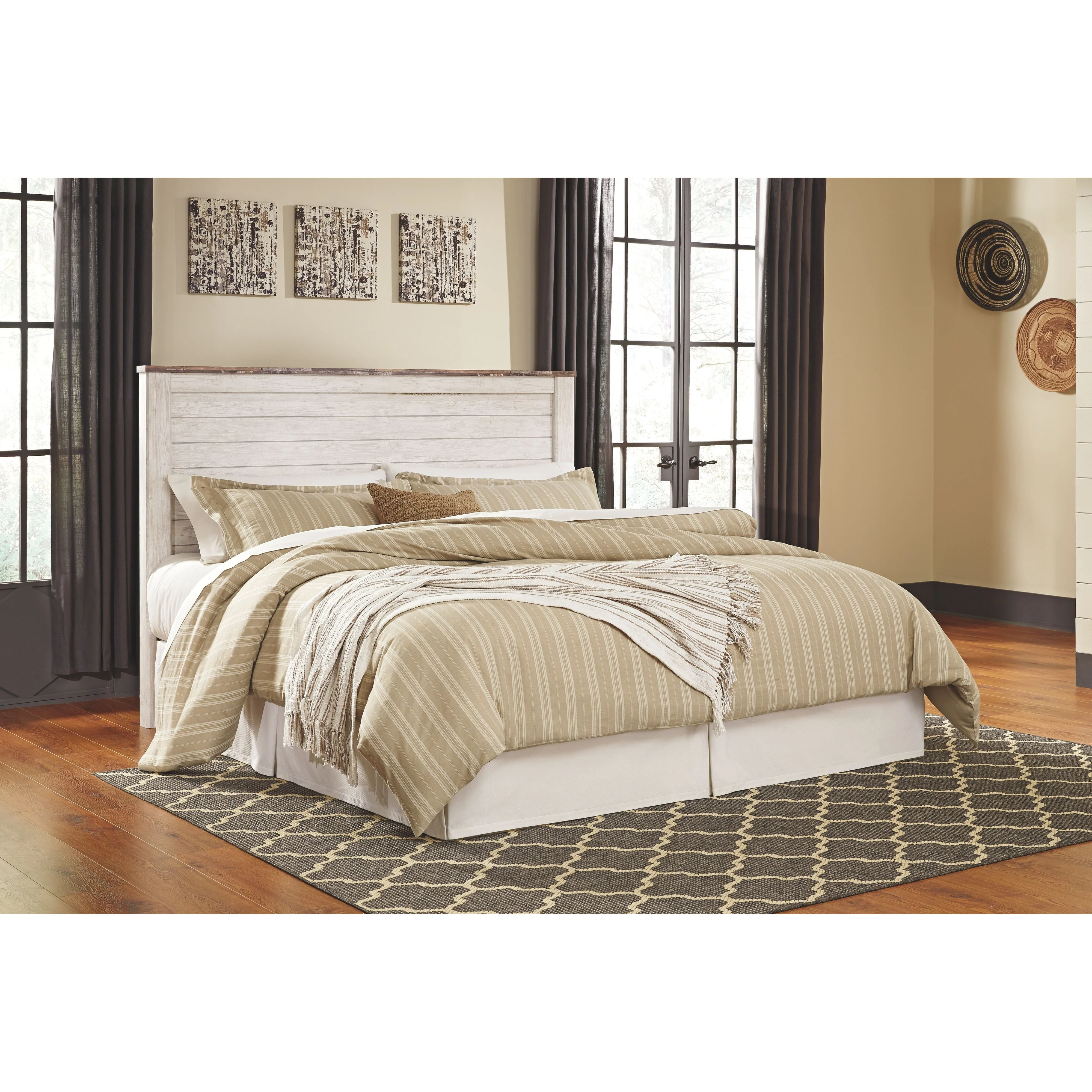 Ashley Willowton King/cal King Panel Headboard in Whitewash - Image 3