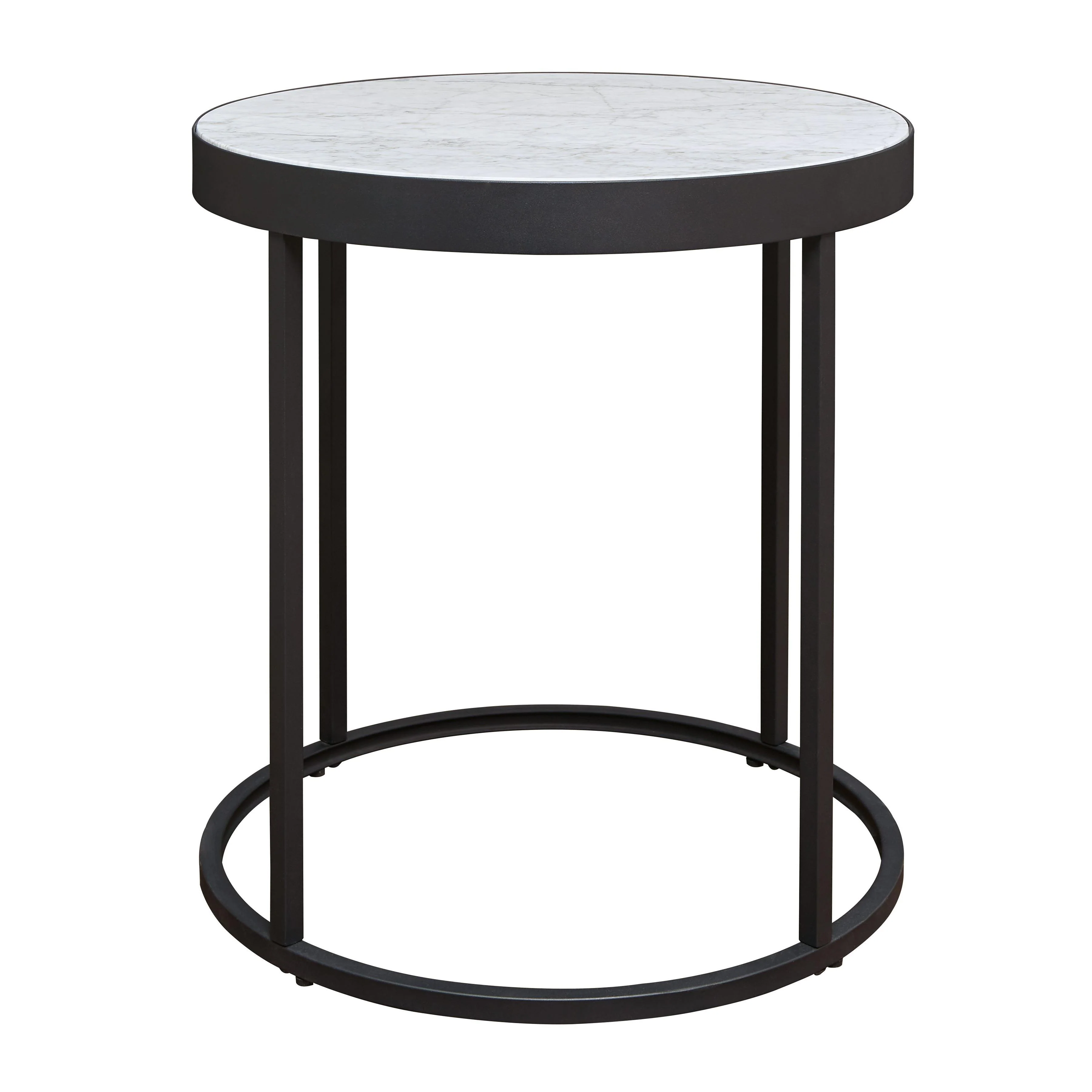 Windron - Black/white - Round End Table - Image 3