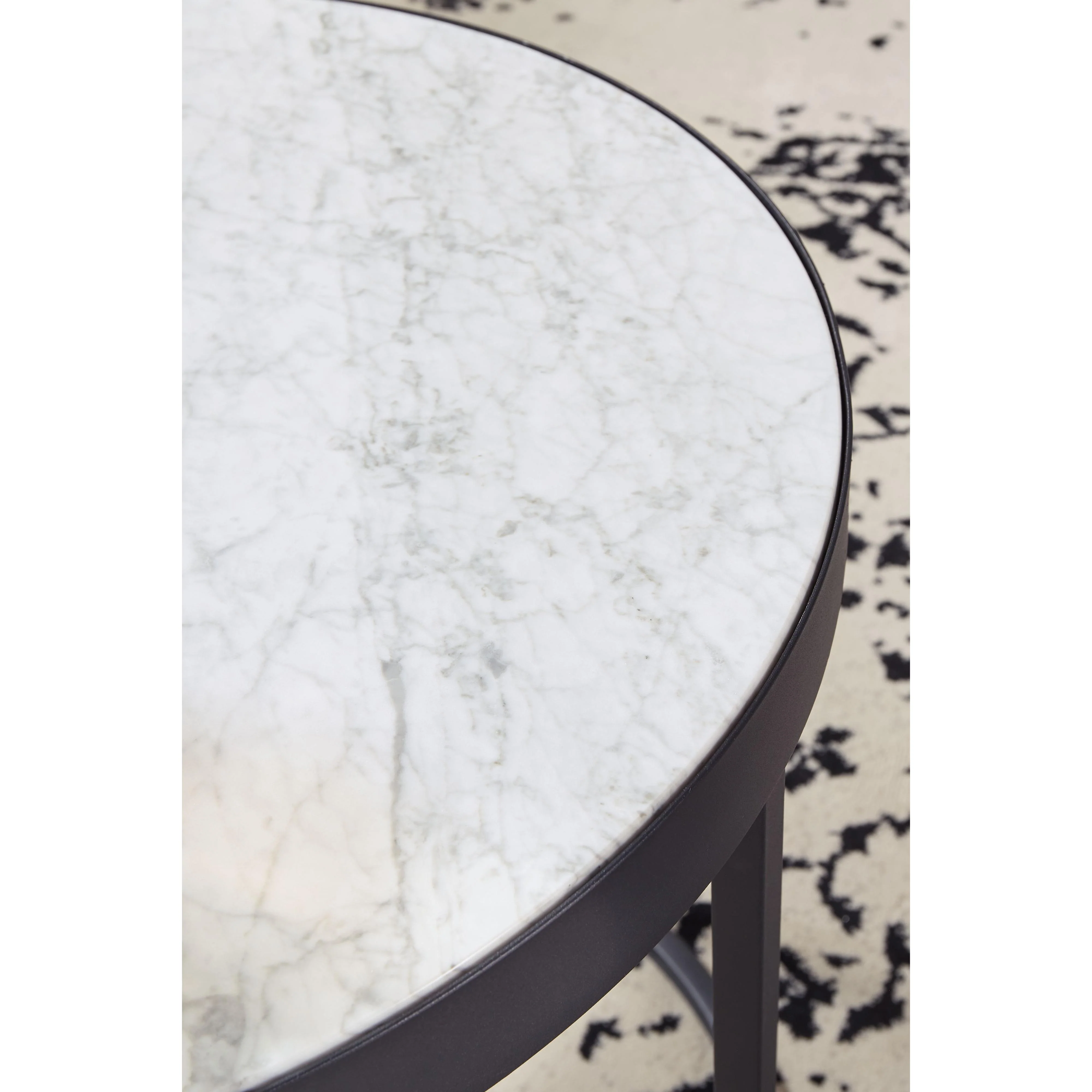 Windron - Black/white - Round End Table - Image 4