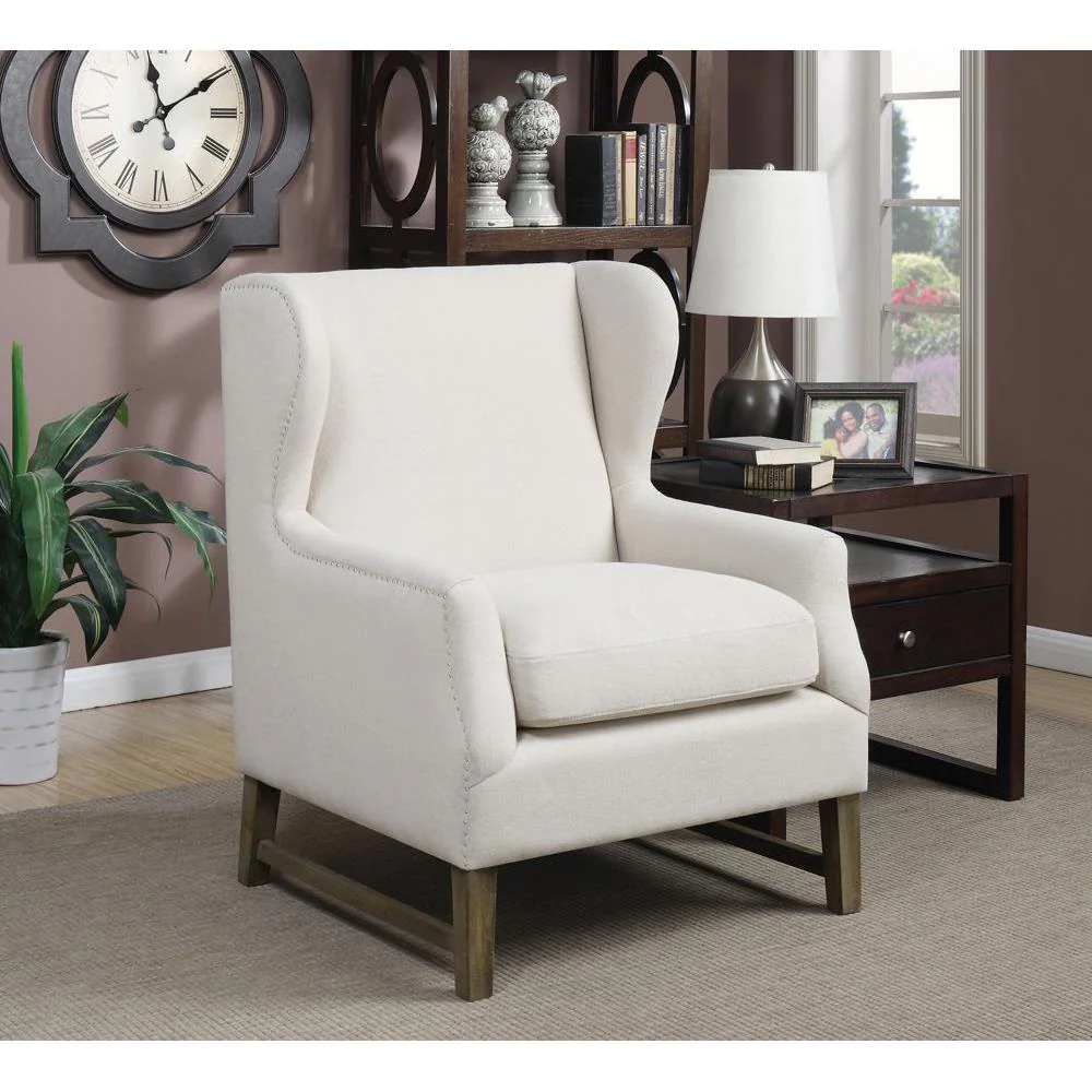 Wing Back Accent Chair - White