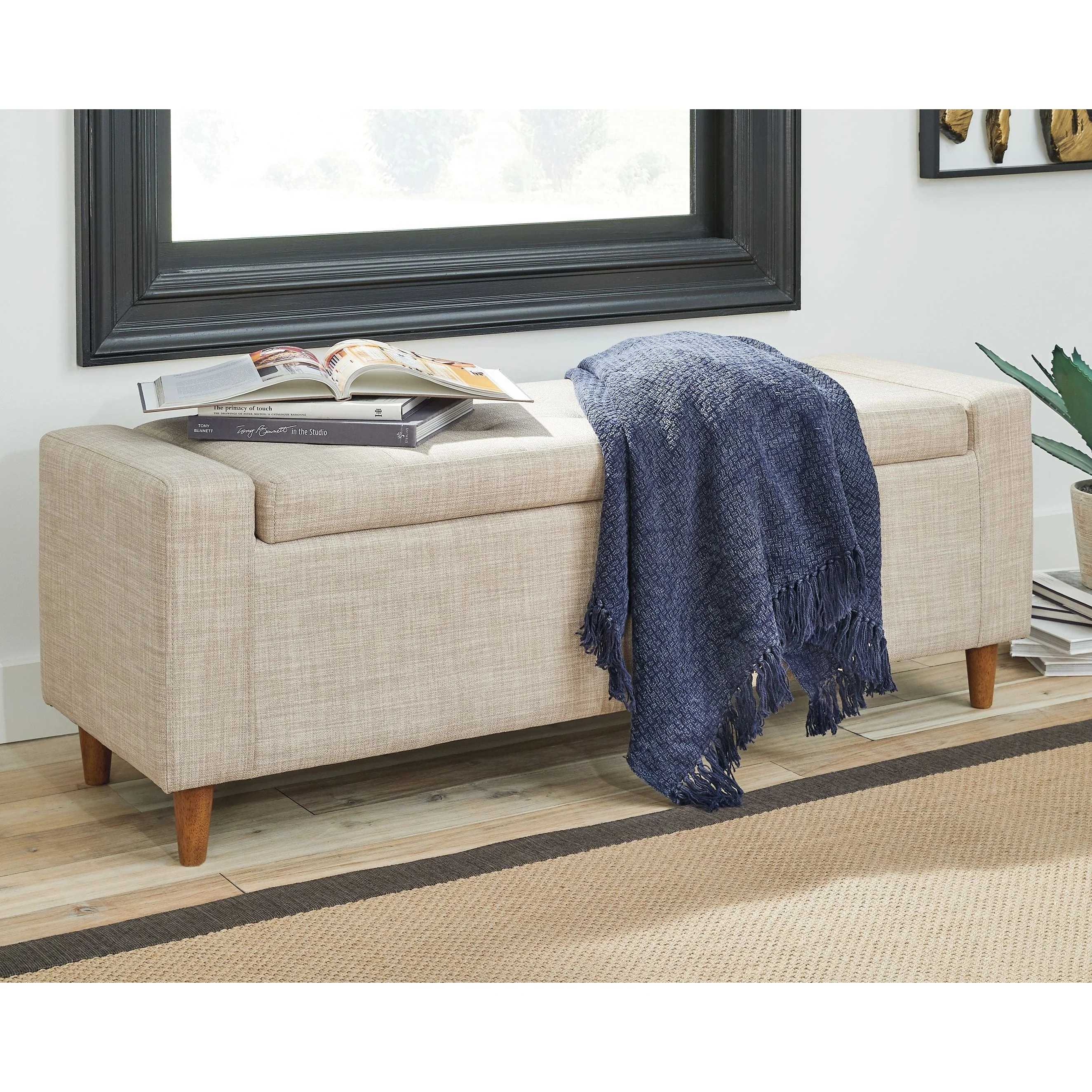 Winler - Light Beige - Upholstered Accent Bench - Image 2