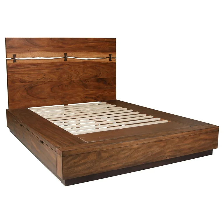 Winslow Eastern King Bed Smokey Walnut And Coffee Bean WITH STORAGE BUNDLE