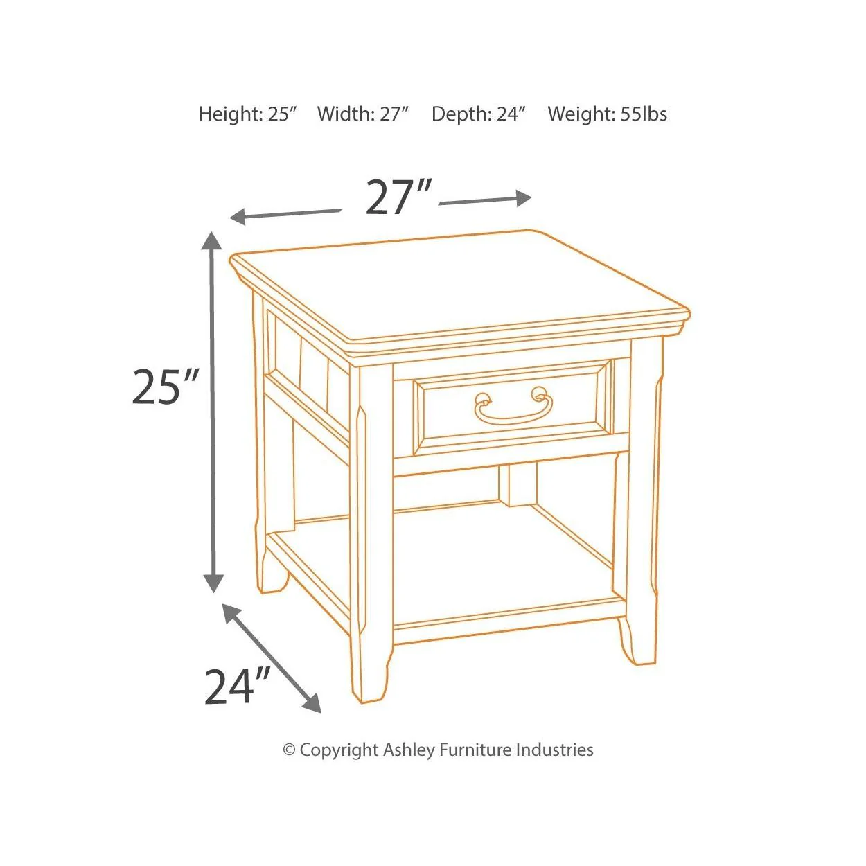 Woodboro - Dark Brown - Rectangular End Table - Image 8