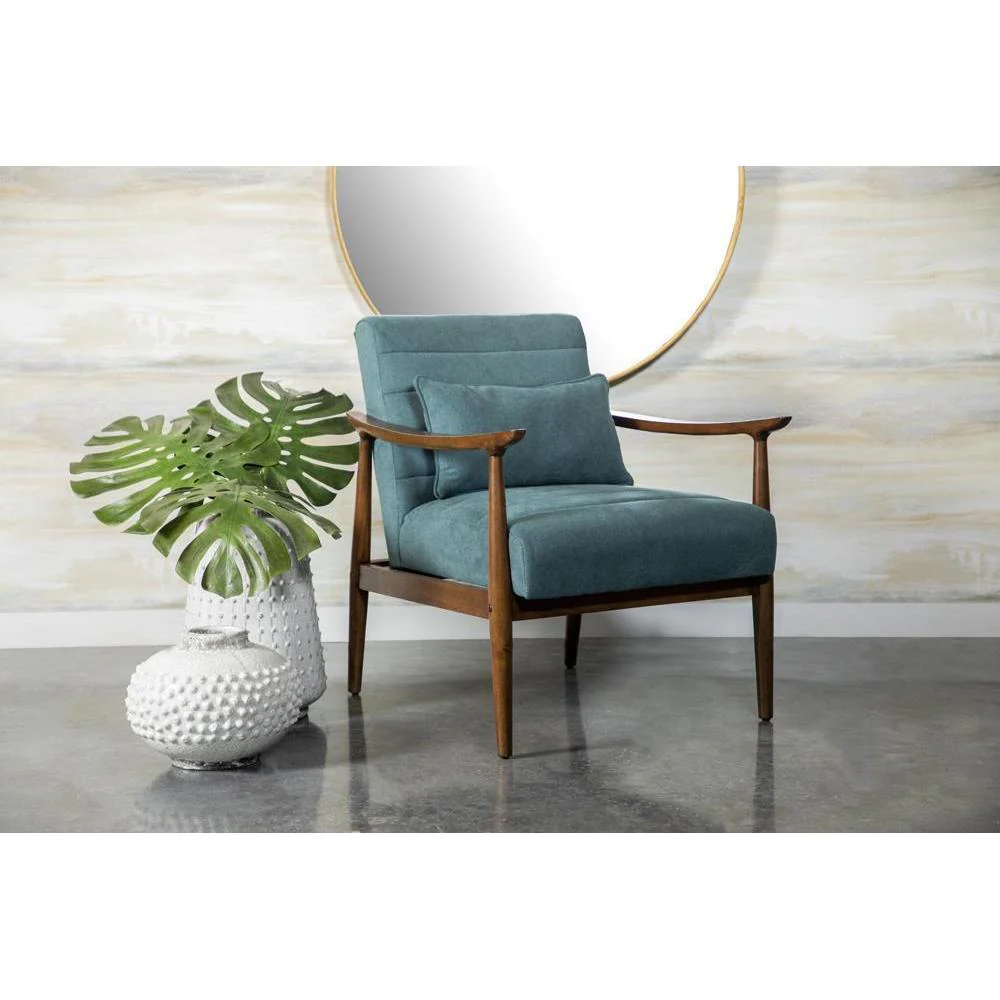 Wooden Arm Accent Chair - Blue