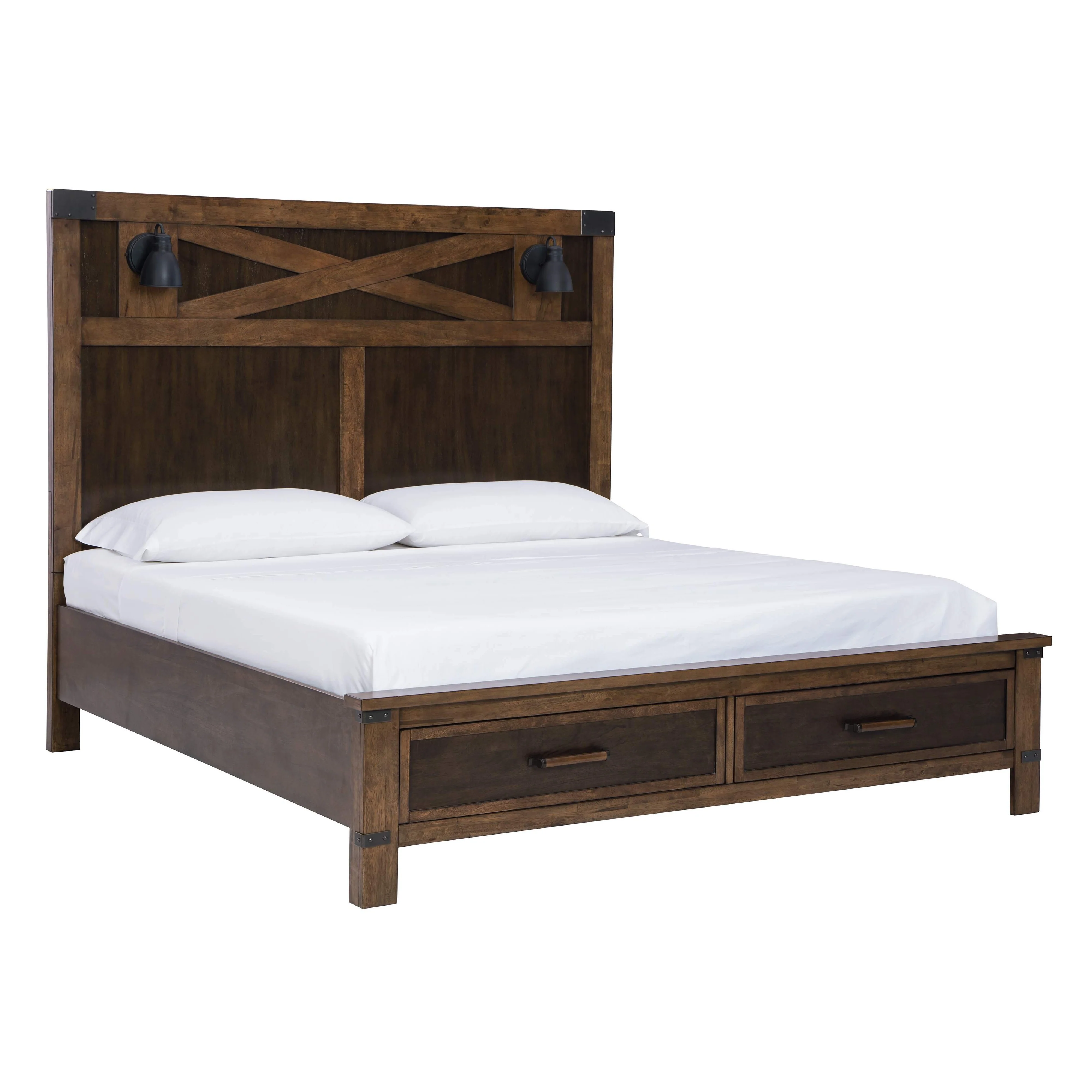 Wyattfield - Brown / Beige - Queen Storage Footboard