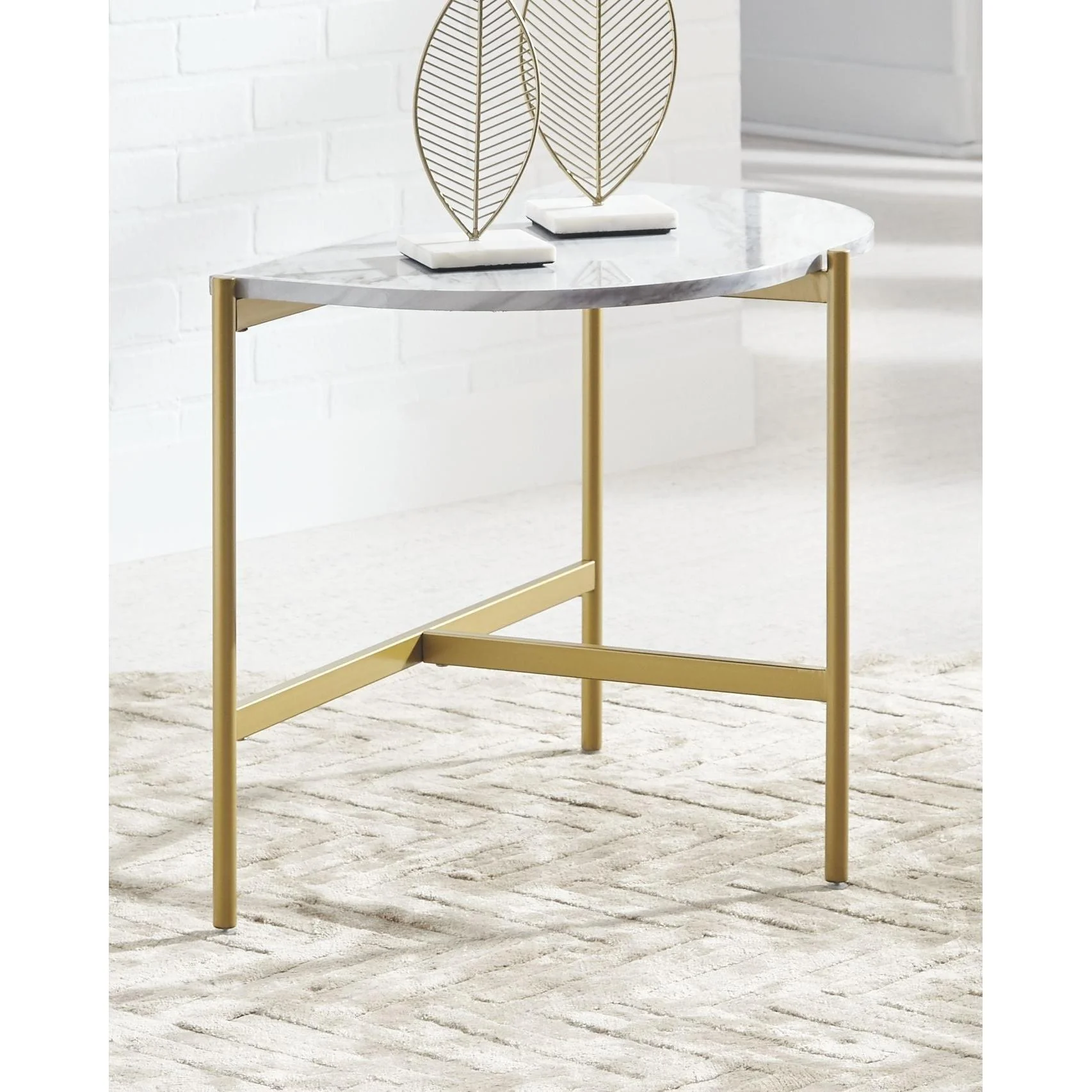 Wynora - White/gold - Chair Side End Table - Image 8