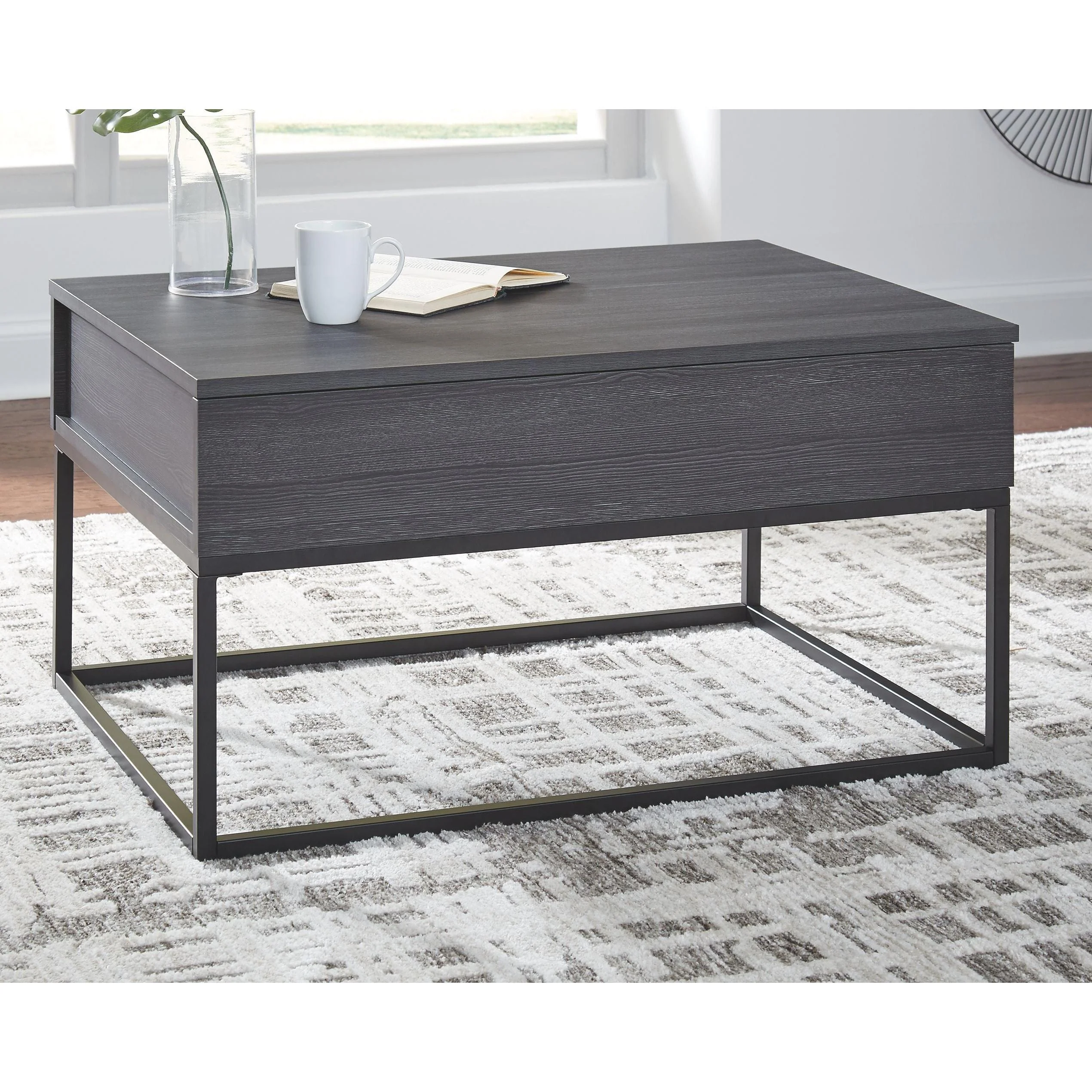 Yarlow - Black - Lift Top Cocktail Table - Image 3