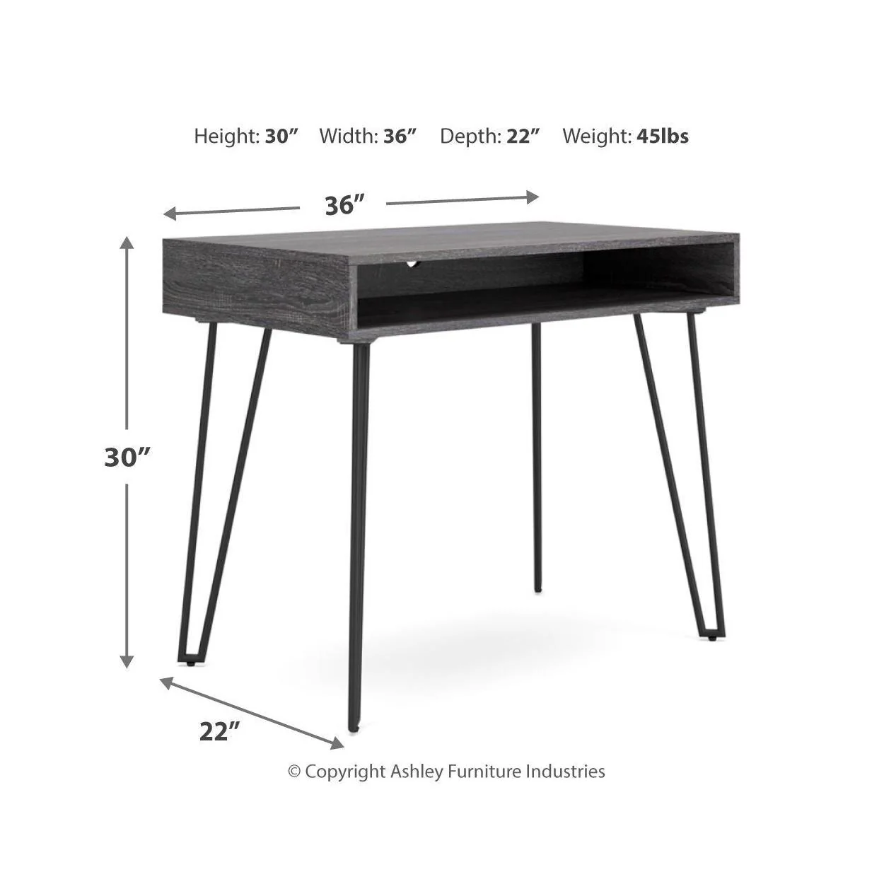 Yarlow - Gray - Bench With 3 Open Storages - Image 9