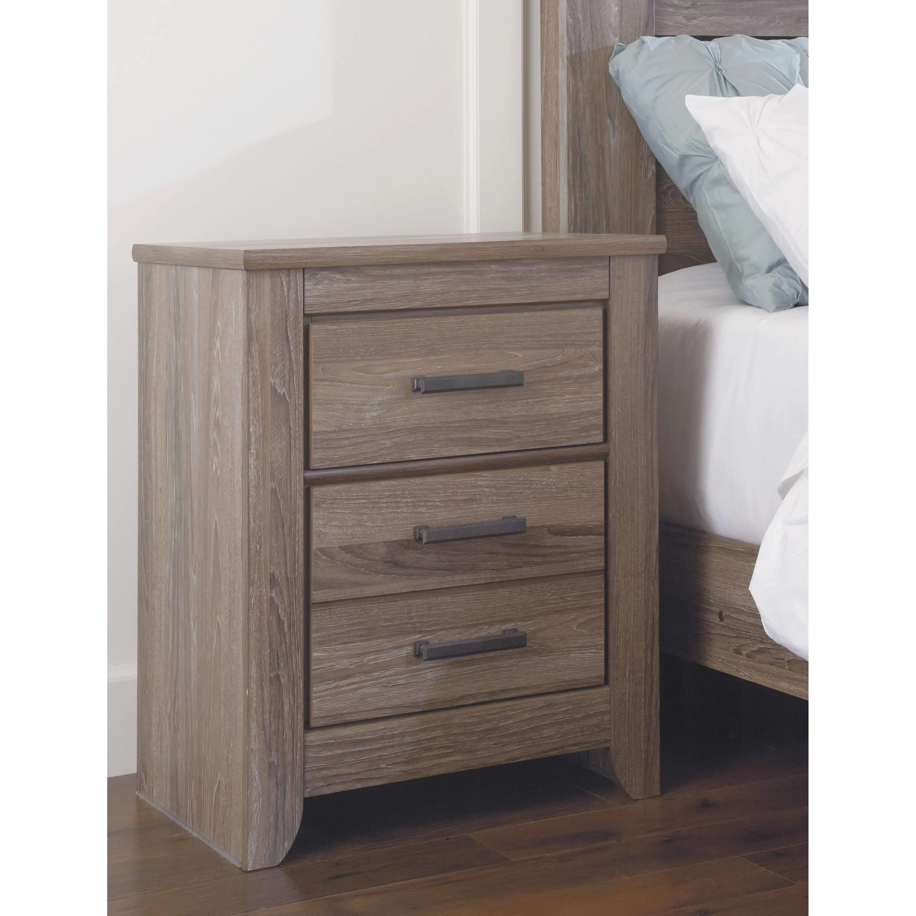 Zelen - Warm Gray - Two Drawer Night Stand - Image 3