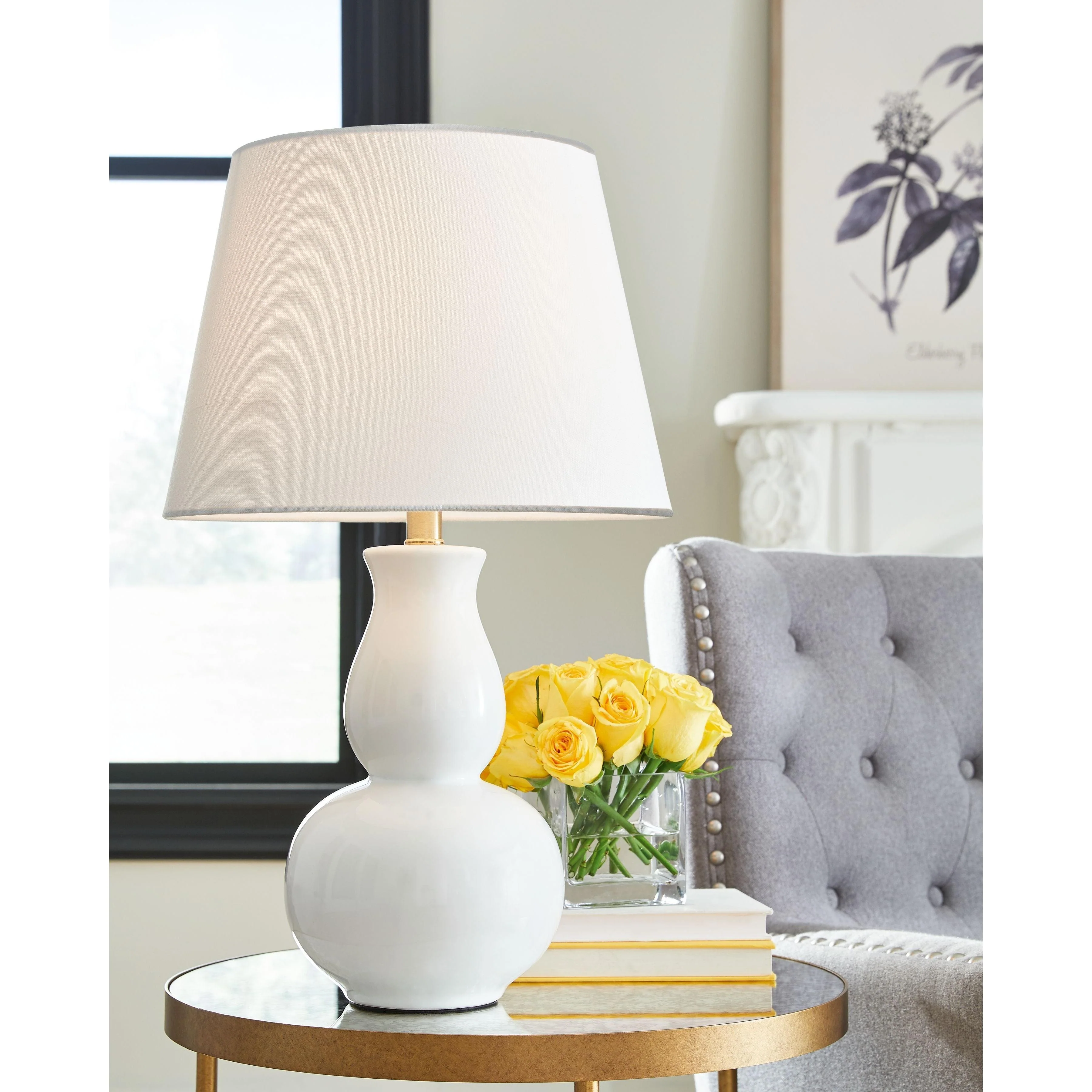 Zellrock - White - Ceramic Table Lamp (1/cn) - Image 2