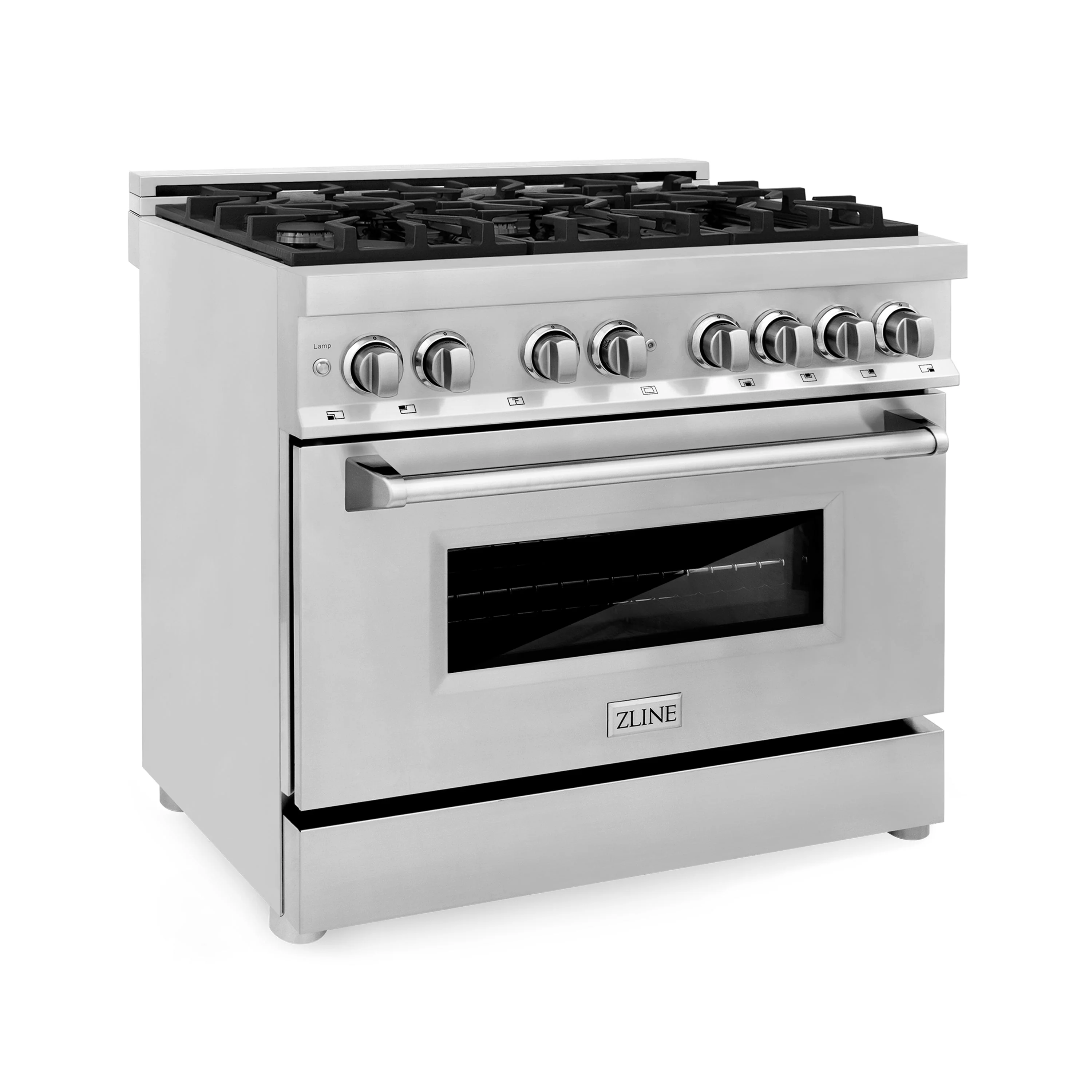 ZLINE 36 in. Dual Fuel Range with Gas Stove and Electric Oven in Stainless Steel with Color Door Options - Image 7